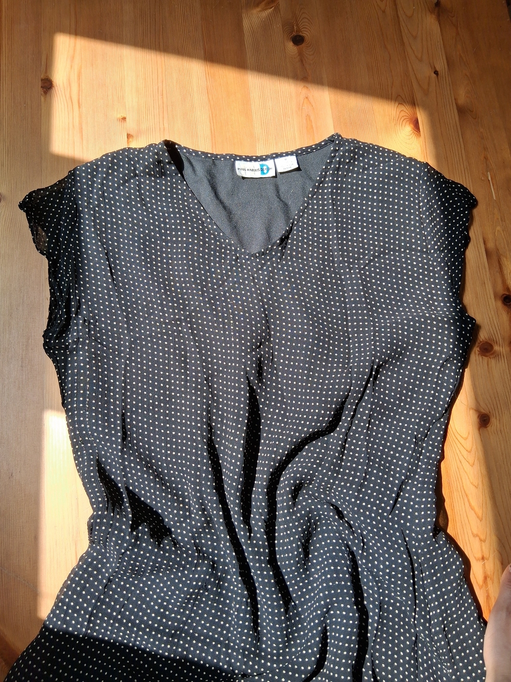 Vintage A LINE Black Polka Dot Dress
